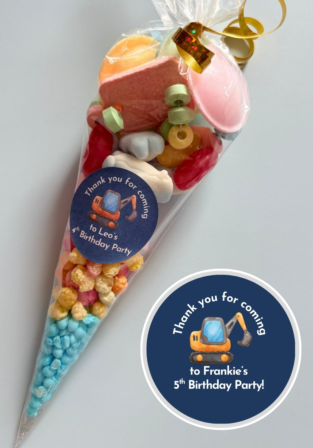 Pre-Filled Sweet Cones - Digger Sticker
