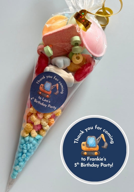 Pre-Filled Sweet Cones - Digger Sticker