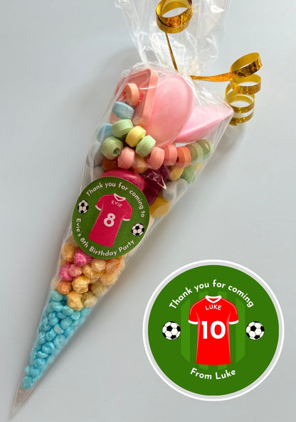Sweet Cone with Personalised Football Shirt - Any team colours or number