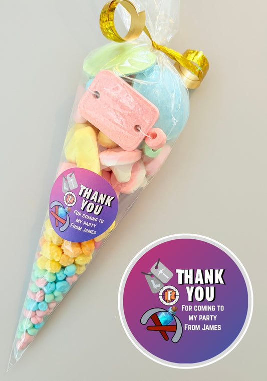 Pre-Filled Sweet Cones - Fortnite Style Sticker