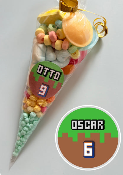 Sweet Cone with Minecraft Personalised Sticker