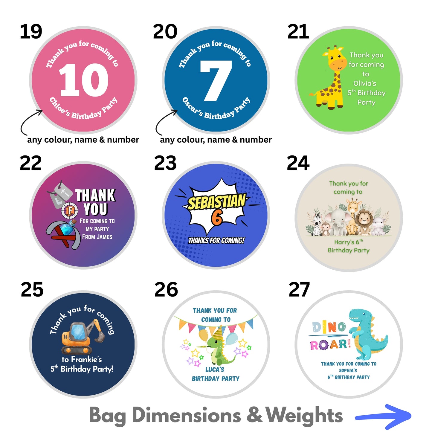 Large 85g Pre-Filled Sweet Bags - Pefect Birthday Party Bag Fillers Favours