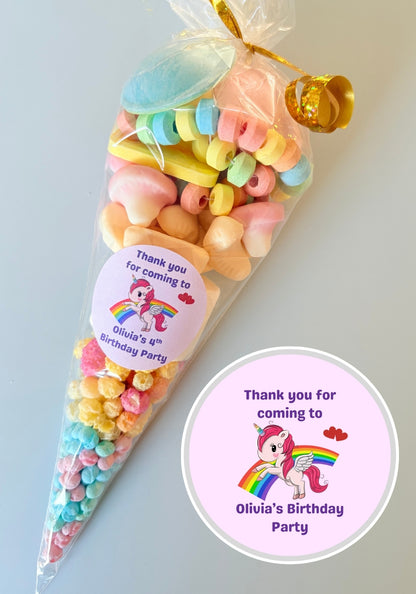 Unicorn Sweet Cone with Personalised Stcker Design