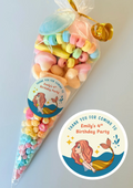 Pre-Filled Sweet Cones - Mermaid Sticker