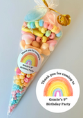 Pre-Filled Sweet Cones - Rainbow Multicolour Sticker