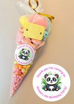 Pre-Filled Sweet Cones - Panda Sticker